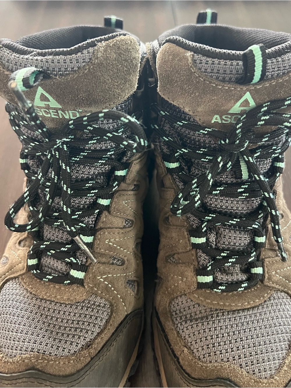Ascend Brown Hiking Boots with Mint Accent Lace